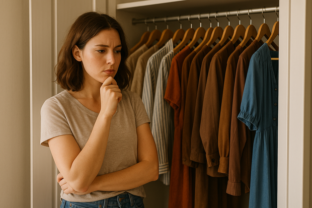 image of woman deciding what clothes to wear