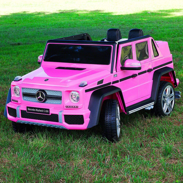 2021 Pink Licensed Maybach 12V Battery-Powered Kids Ride-On Car with MP3 & Parental Remote - Luxury Leather Seat!