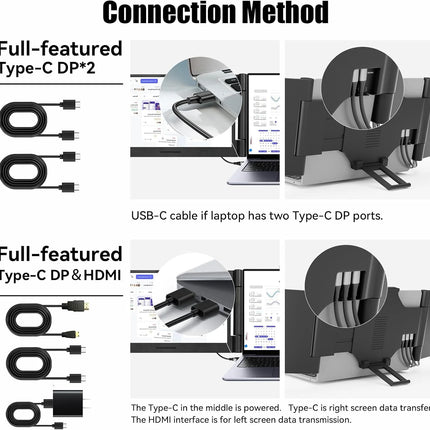 Enhance Your Productivity with the 14-Inch 1080P IPS Laptop Screen Extender – Portable, Rotatable, and Compatible with All Major Devices