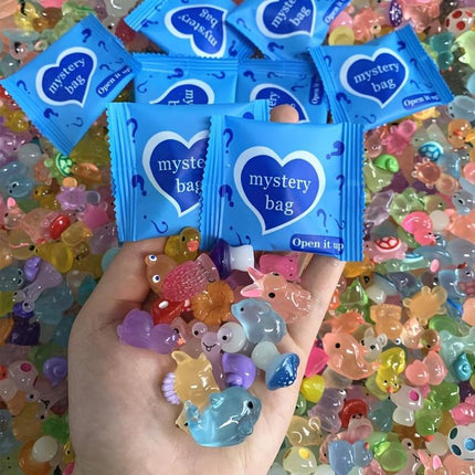 Enchanting Mini Glow-in-the-Dark Animal Resin Models - Surprise Mystery Bag for Dollhouse, Fairy Garden, and Crafting Fun! Perfect Birthday Gift & Unique Ornaments!