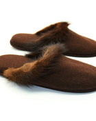 CASHMERE SLIPPERS WITH MINK TRIM-0