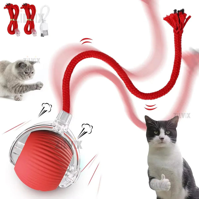 Smart Interactive Electric Rolling Ball Toy for Cats - USB Rechargeable Automatic Teaser