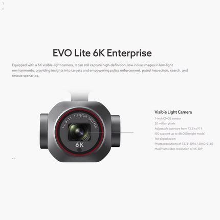 Autel EVO Lite 6K Enterprise Drone - Professional 1-Inch CMOS Camera with ISO Max 48000 and 4K/30fps Video Capabilities