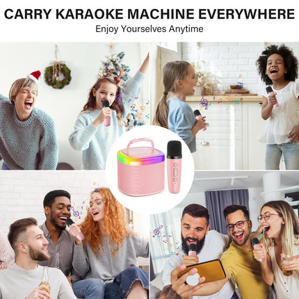 JYX D17 Wireless Portable Karaoke Speaker with 2 Wireless Microphones and RGB Light Show, Ideal for Kids, Travel, Outdoor Sports, Dorms, Parties, Birthdays, and Family Fun – a Great Gift Choice
