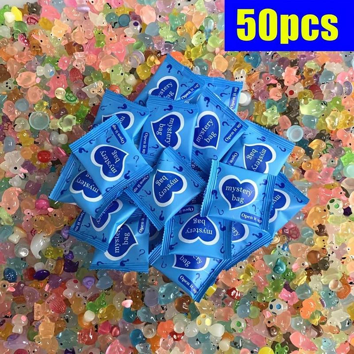 Enchanting Mini Glow-in-the-Dark Animal Resin Models - Surprise Mystery Bag for Dollhouse, Fairy Garden, and Crafting Fun! Perfect Birthday Gift & Unique Ornaments!