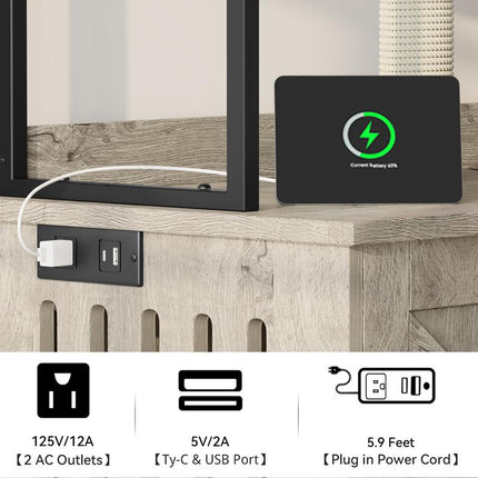 Transform Your Home with the Yitahome Cat Hidden Litter Box Enclosure: Stylish Furniture & Cozy Cat Haven with Shelves, Charging Station, and Scratch Post