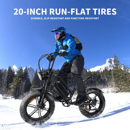 Experience the Thrill of the Fat Tire E-Bike: 48V 1500WH Battery, 25MPH Speed, and 28-Mile Range for Adventurous Commuting!