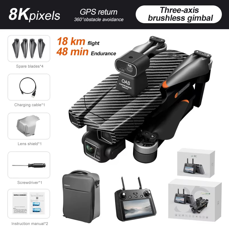 Experience the Ultimate Aerial Adventure with the AE86 Max 5G 4K Camera Drone Featuring GPS and Three Axis Gimbal Stabilizer