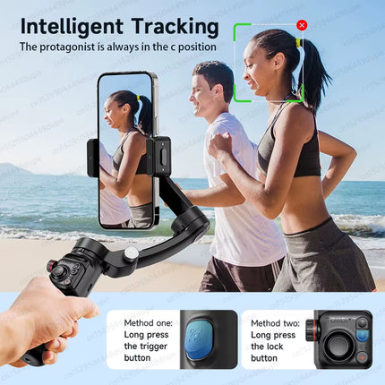 Ultimate 3-Axis Handheld Mobile Phone Stabilizer with Smart Tracking & Wireless Remote - Perfect for iPhone & Android!
