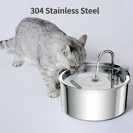Elevate Your Pet's Hydration with the Stainless Steel Automatic Water Fountain - Mute USB Electric Drinking Bowl for Cats and Dogs