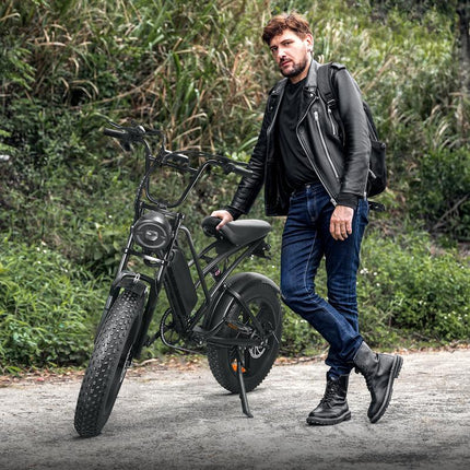 Experience the Thrill of the Fat Tire E-Bike: 48V 1500WH Battery, 25MPH Speed, and 28-Mile Range for Adventurous Commuting!