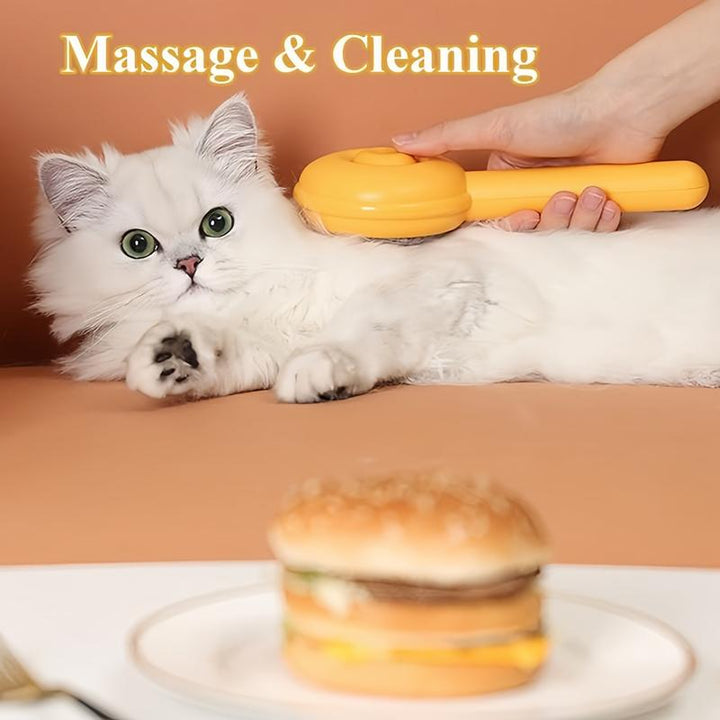 Ultimate Self-Cleaning Grooming Brush for Dogs & Cats - Effortless Pet Hair Removal, Undercoat Shedding, and Relaxing Massage Tool for Pet Lovers