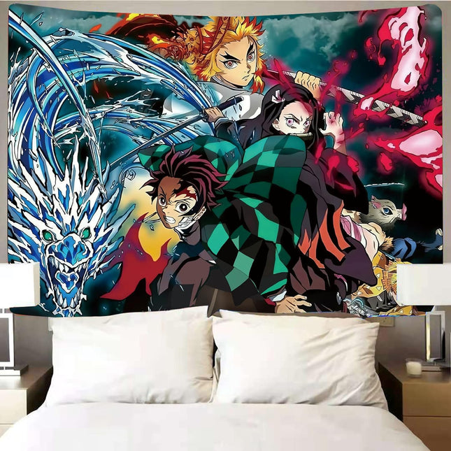 Anime Poster Tapestry - Metal Japanese Periphery - Bedroom Background Wallpaper 60X80 Inch Anime Birthday Decorations