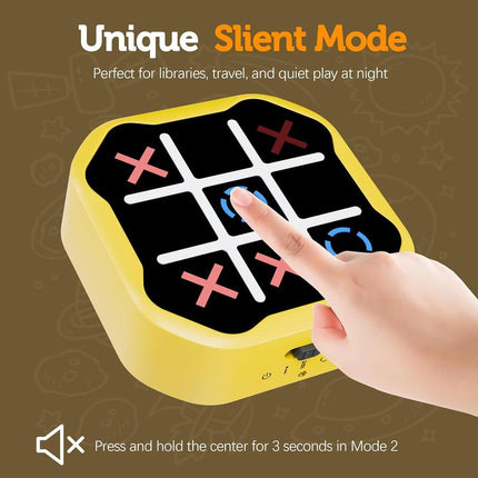 Ultimate 3 in 1 Electronic Tic Tac Toe Game - Silent Mode, Portable Learning Toy for Kids & Adults, Compact Design for Strategic Thinking Skills
