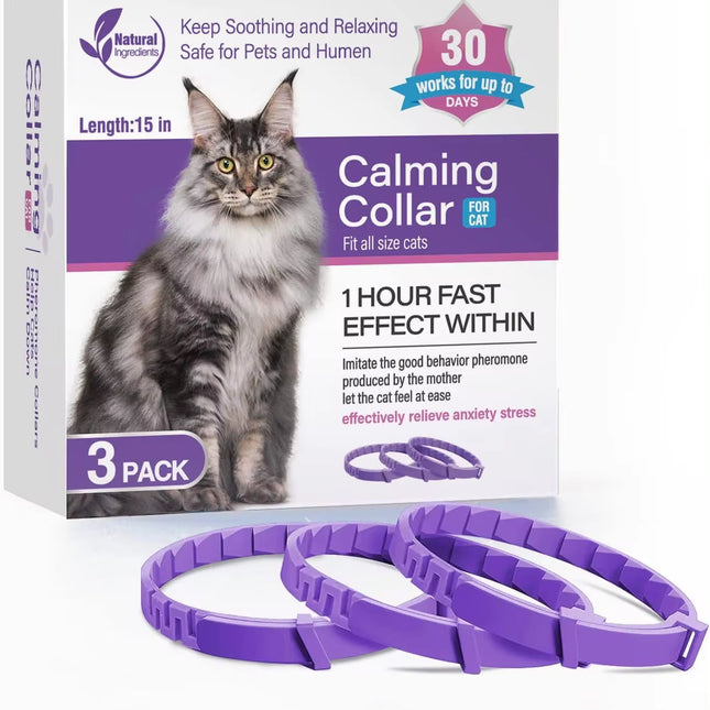 Adjustable 3/4 Pc Calming Pheromone Collars for Dogs & Cats - Comfortable Anxiety Relief for Puppies, Kittens, and Large Pets