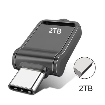 Revolutionary 2TB High-Speed USB Flash Drive with Dual Type-C and Lightning Interface - Perfect for Mobile Phones and Computers!