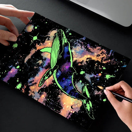 4Pcs DIY Luminous Scratch Painting Set - Creative Glow-in-the-Dark Art for Kids, Perfect Educational Gift!