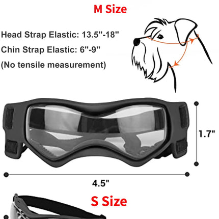 Dog Goggles for Small Breed Dog Sunglasses Dog UV Sunglasses Windproof Soft Frame Adjustable Straps for Small/Medium Dogs Puppy
