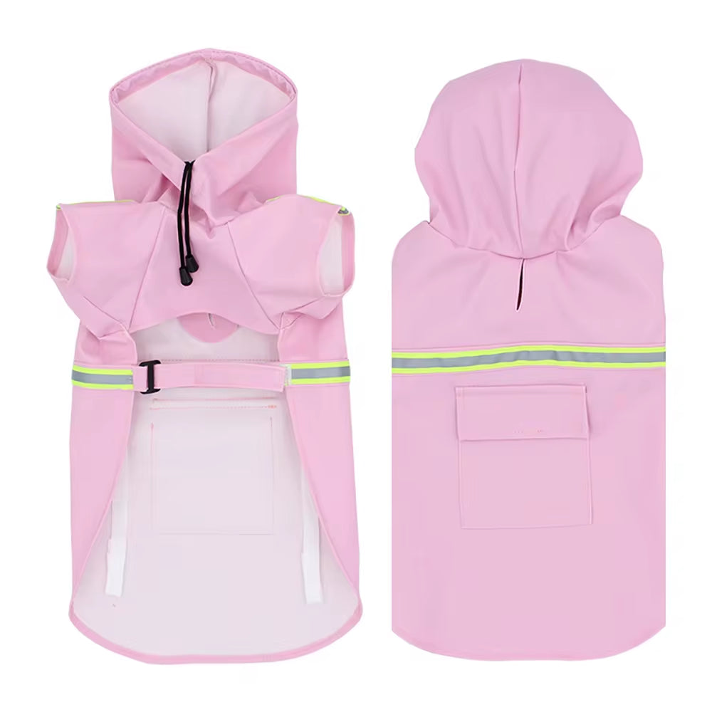 Stylish Waterproof Pet Poncho Raincoat for Dogs - Reflective & Breathable, Sizes S-5XL