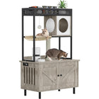 Transform Your Home with the Yitahome Cat Hidden Litter Box Enclosure: Stylish Furniture & Cozy Cat Haven with Shelves, Charging Station, and Scratch Post