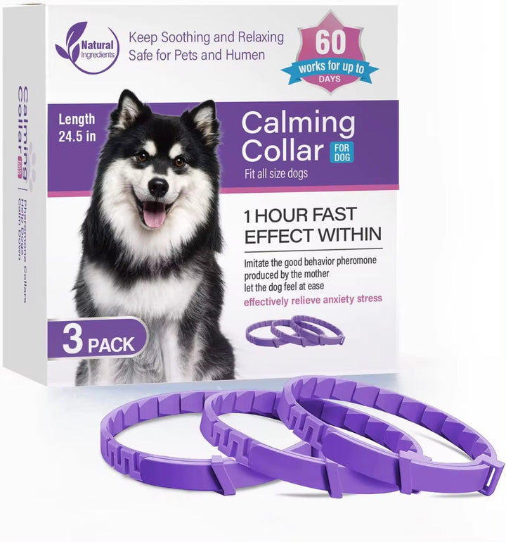Adjustable 3/4 Pc Calming Pheromone Collars for Dogs & Cats - Comfortable Anxiety Relief for Puppies, Kittens, and Large Pets