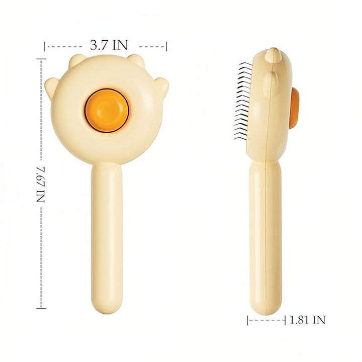 Ultimate Self-Cleaning Grooming Brush for Dogs & Cats - Effortless Pet Hair Removal, Undercoat Shedding, and Relaxing Massage Tool for Pet Lovers