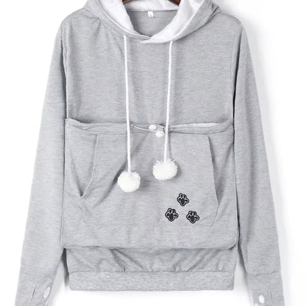 2023 Trendy Cat Lovers Hoodie with Ears & Cuddle Pouch - Cozy Kangaroo Pullover Sweatshirt for Pets