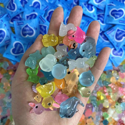 Enchanting Mini Glow-in-the-Dark Animal Resin Models - Surprise Mystery Bag for Dollhouse, Fairy Garden, and Crafting Fun! Perfect Birthday Gift & Unique Ornaments!