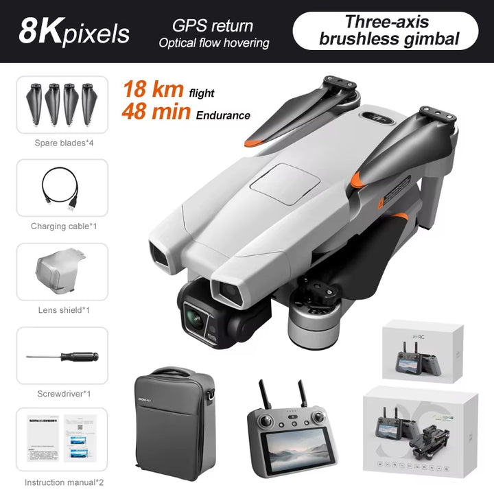 Experience the Ultimate Aerial Adventure with the AE86 Max 5G 4K Camera Drone Featuring GPS and Three Axis Gimbal Stabilizer