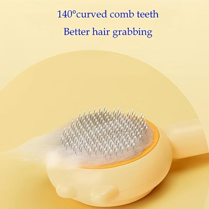 Ultimate Self-Cleaning Grooming Brush for Dogs & Cats - Effortless Pet Hair Removal, Undercoat Shedding, and Relaxing Massage Tool for Pet Lovers