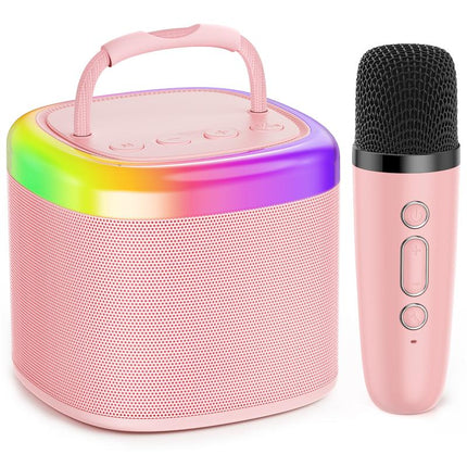 JYX D17 Wireless Portable Karaoke Speaker with 2 Wireless Microphones and RGB Light Show, Ideal for Kids, Travel, Outdoor Sports, Dorms, Parties, Birthdays, and Family Fun – a Great Gift Choice
