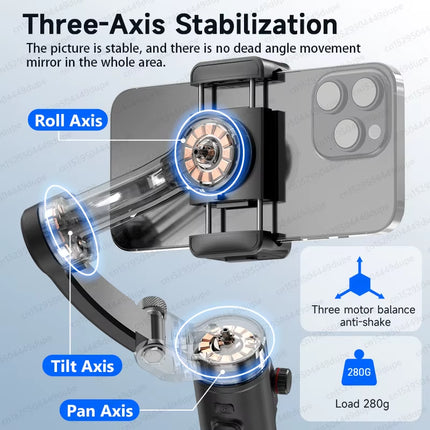 Ultimate 3-Axis Handheld Mobile Phone Stabilizer with Smart Tracking & Wireless Remote - Perfect for iPhone & Android!