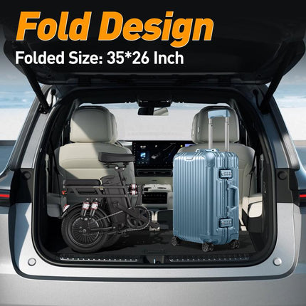 Aairks Electric Bike for , Folding Ebike 14" E-Bike, 48V 20Ah/15Ah/10Ah Removable Battery, 22MPH Speed, UL 2849 Certified, 40 Miles PAS Range Mini E Bikes， E Bike，Folding Ebike, Bicicleta Electrica