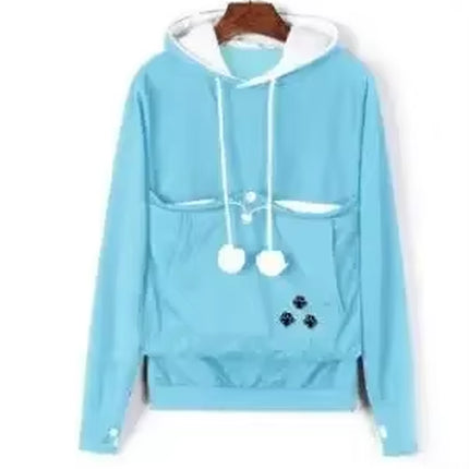 2023 Trendy Cat Lovers Hoodie with Ears & Cuddle Pouch - Cozy Kangaroo Pullover Sweatshirt for Pets