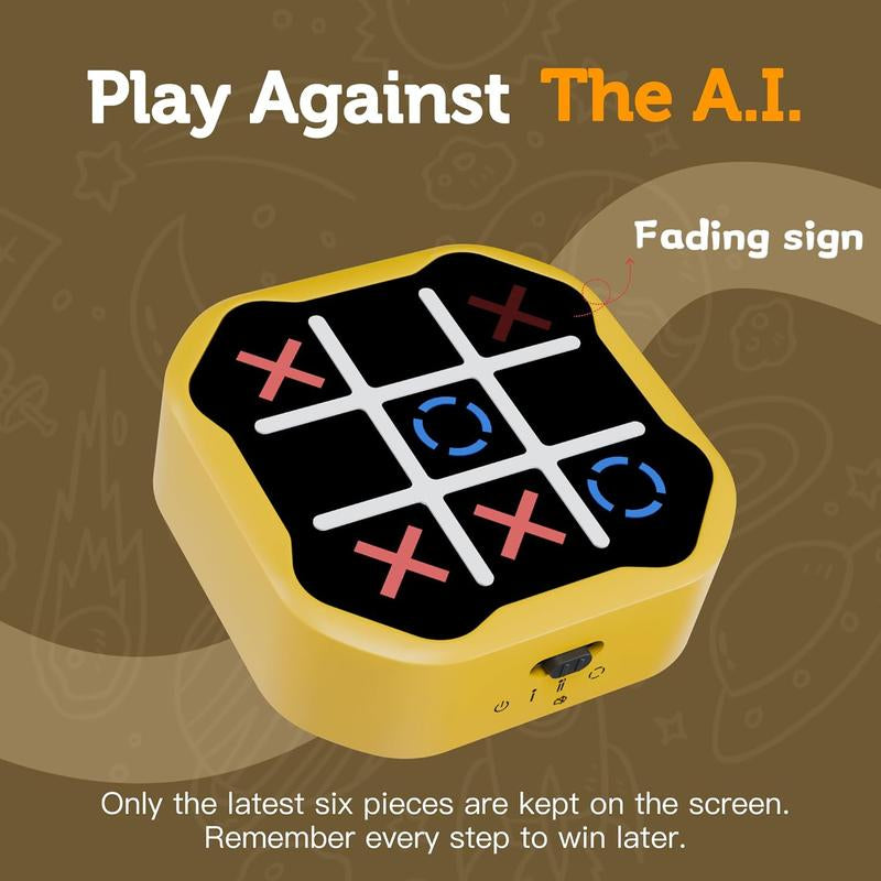 Ultimate 3 in 1 Electronic Tic Tac Toe Game - Silent Mode, Portable Learning Toy for Kids & Adults, Compact Design for Strategic Thinking Skills