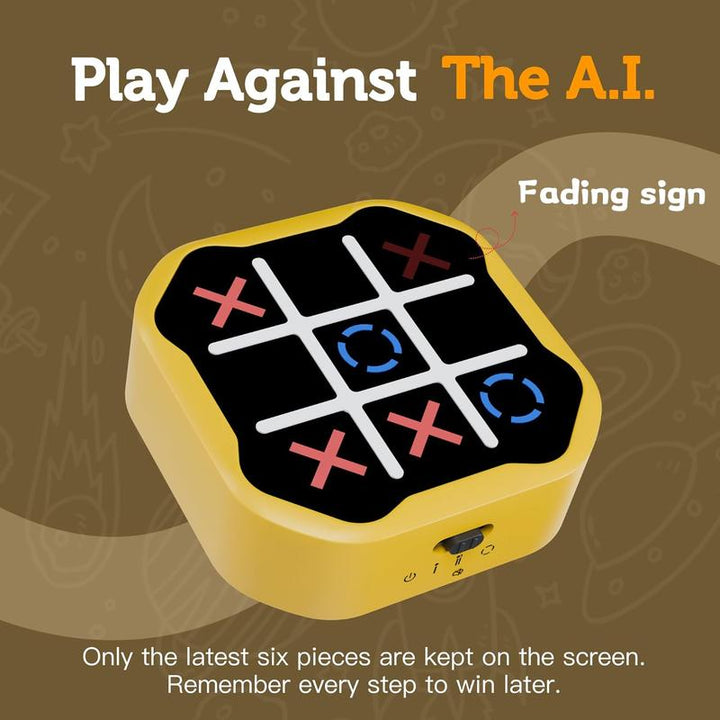 Ultimate 3 in 1 Electronic Tic Tac Toe Game - Silent Mode, Portable Learning Toy for Kids & Adults, Compact Design for Strategic Thinking Skills
