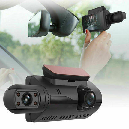 Ultimate Dual Dash Camera for Cars - 1080P Front and Inside Recording with Night Vision, G-Sensor, and Loop Recording