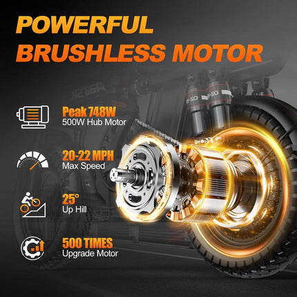 Aairks Electric Bike for , Folding Ebike 14" E-Bike, 48V 20Ah/15Ah/10Ah Removable Battery, 22MPH Speed, UL 2849 Certified, 40 Miles PAS Range Mini E Bikes， E Bike，Folding Ebike, Bicicleta Electrica