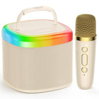 JYX D17 Wireless Portable Karaoke Speaker with 2 Wireless Microphones and RGB Light Show, Ideal for Kids, Travel, Outdoor Sports, Dorms, Parties, Birthdays, and Family Fun – a Great Gift Choice