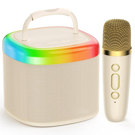 JYX D17 Wireless Portable Karaoke Speaker with 2 Wireless Microphones and RGB Light Show, Ideal for Kids, Travel, Outdoor Sports, Dorms, Parties, Birthdays, and Family Fun – a Great Gift Choice