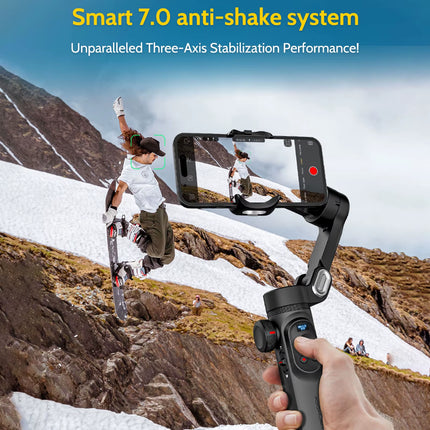 Xproblack 3-Axis Smartphone Gimbal Stabilizer with OLED Screen & LED Lights for Android & iPhone