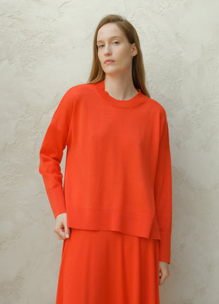 Extra Fine Merino Wool Oversized Crewneck Sweater 