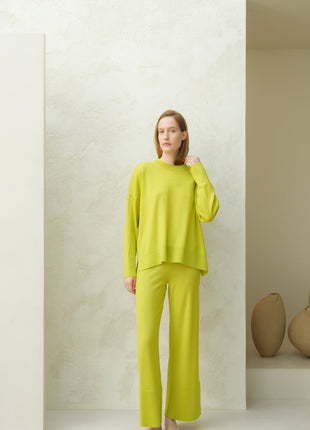 Extra Fine Merino Wool Oversized Crewneck Sweater 