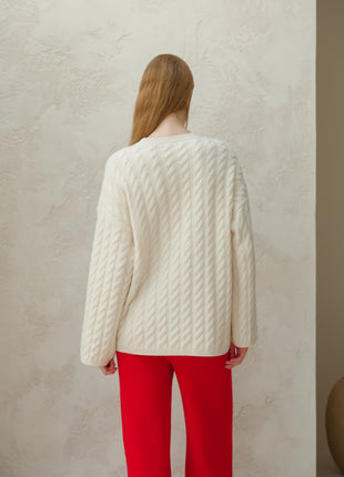 Cashmere Mix Maxi Cable-Knit Sweater-2