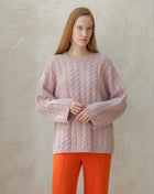 Cashmere Mix Maxi Cable-Knit Sweater-3