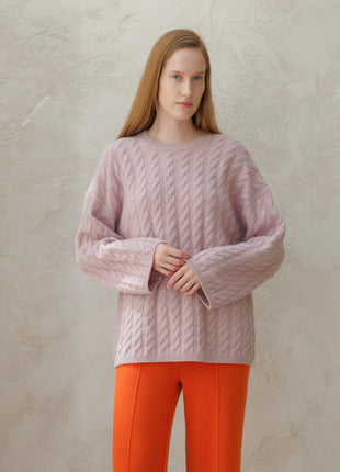 Cashmere Mix Maxi Cable-Knit Sweater-3