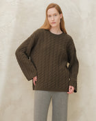 Cashmere Mix Maxi Cable-Knit Sweater-6