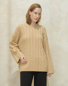 Cashmere Mix Maxi Cable-Knit Sweater-5