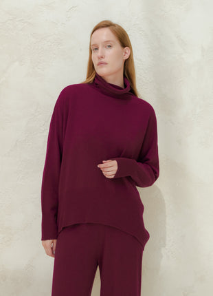 Cashmere Mix Maxi Turtleneck Sweater (3D-Knit)-2