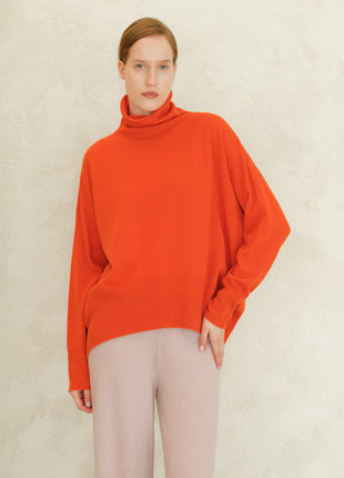Cashmere Mix Maxi Turtleneck Sweater (3D-Knit)-4